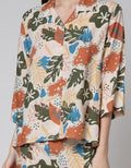St. Yves Long Sleeve Pyjama Pants Leaves Combi Pl-Lecom