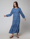 St. Yves Long Sleeve Maxi Dress Print Squiggle