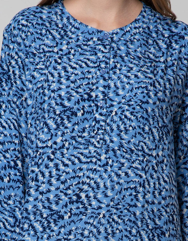 St. Yves Long Sleeve Maxi Dress Print Squiggle