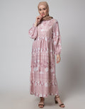 Annisa Print Lace Dress Gamis Wanita
