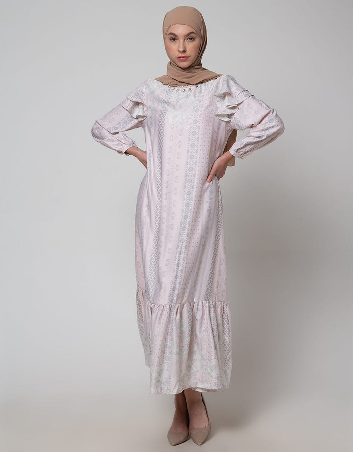Annisa Gamis With Double Ruffle On Shoulder