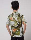 Nevada Short Sleeve Shirt Rayon Print Abstract Mural