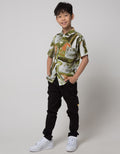 Nevada Short Sleeve Shirt Rayon Print Abstract Mural