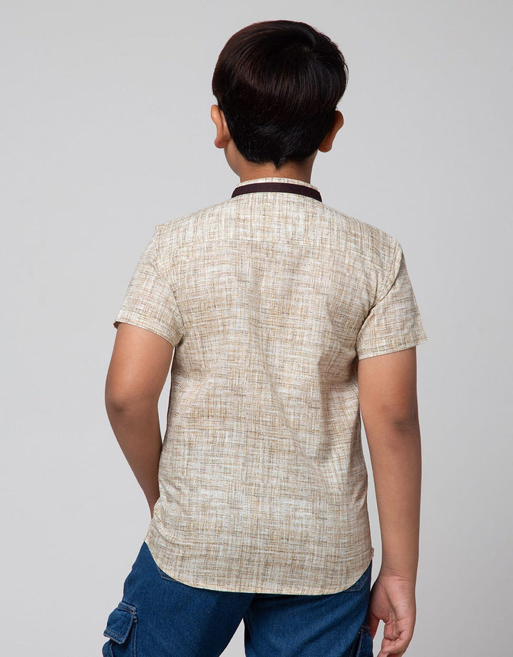 Nevada Short Sleeve Shirt Slub Koko Casual  Fullprint W/ Pocket