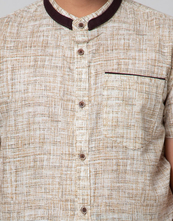 Nevada Short Sleeve Shirt Slub Koko Casual  Fullprint W/ Pocket