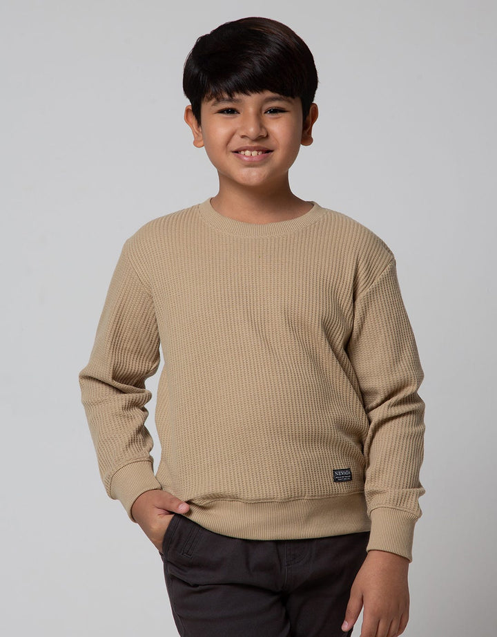Nevada Sweater Non Hoodie Textured Rib Waffle Solid