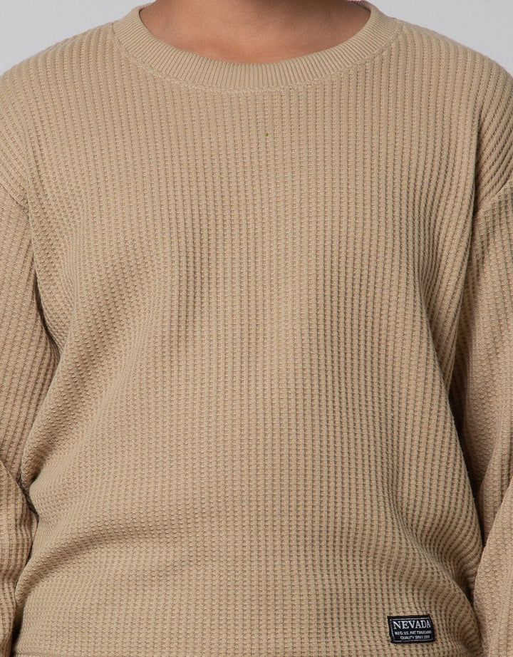 Nevada Sweater Non Hoodie Textured Rib Waffle Solid