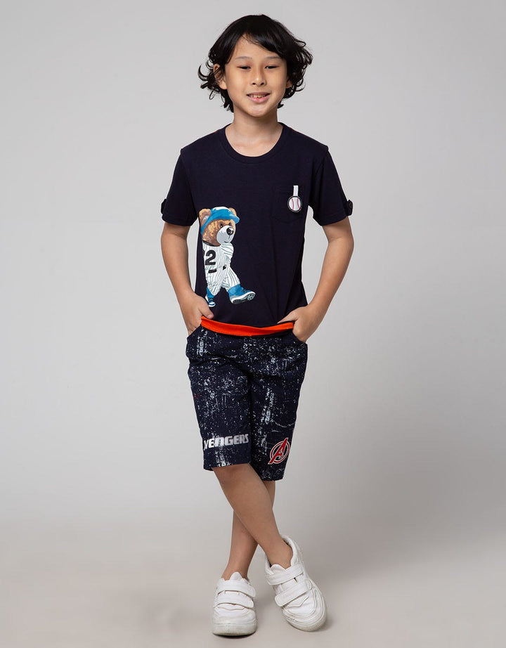 Little M Baseball Bear Kaos Anak Laki-Laki