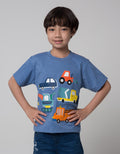 Little M Short Sleeve T-Shirt Print Firetruck Application