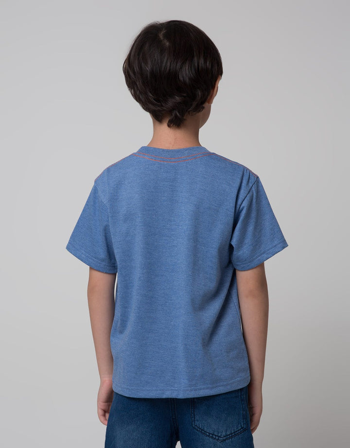 Little M Short Sleeve T-Shirt Print Firetruck Application