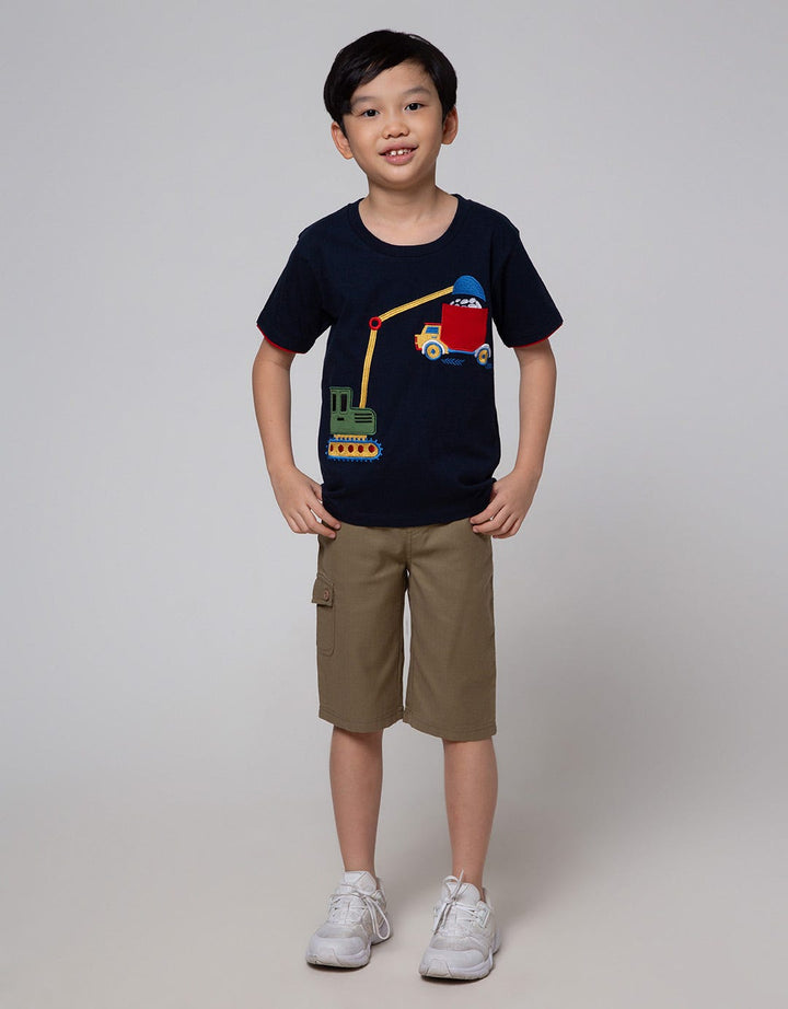 Little M Embroidered Truck Boys T-Shirt