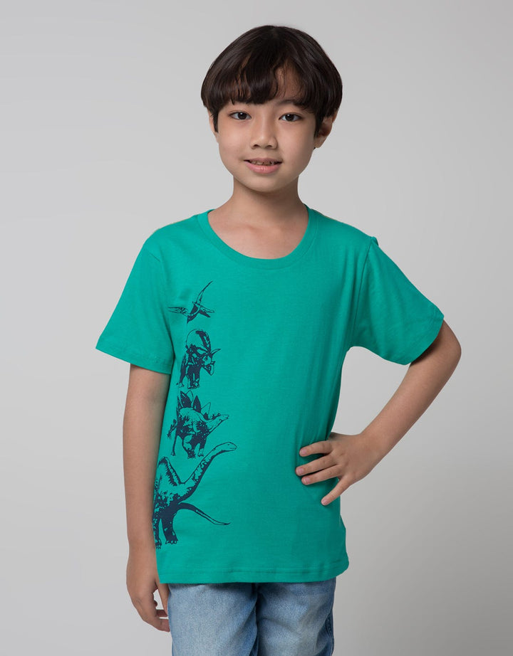 Little M Dino Print Kaos Anak Laki-laki