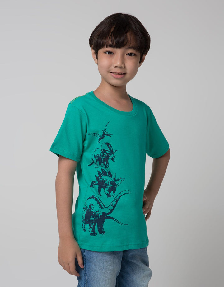 Little M Dino Print Kaos Anak Laki-laki