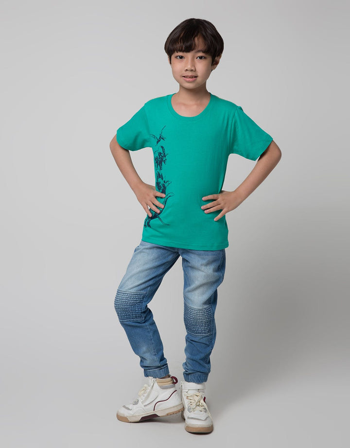 Little M Dino Print Kaos Anak Laki-laki