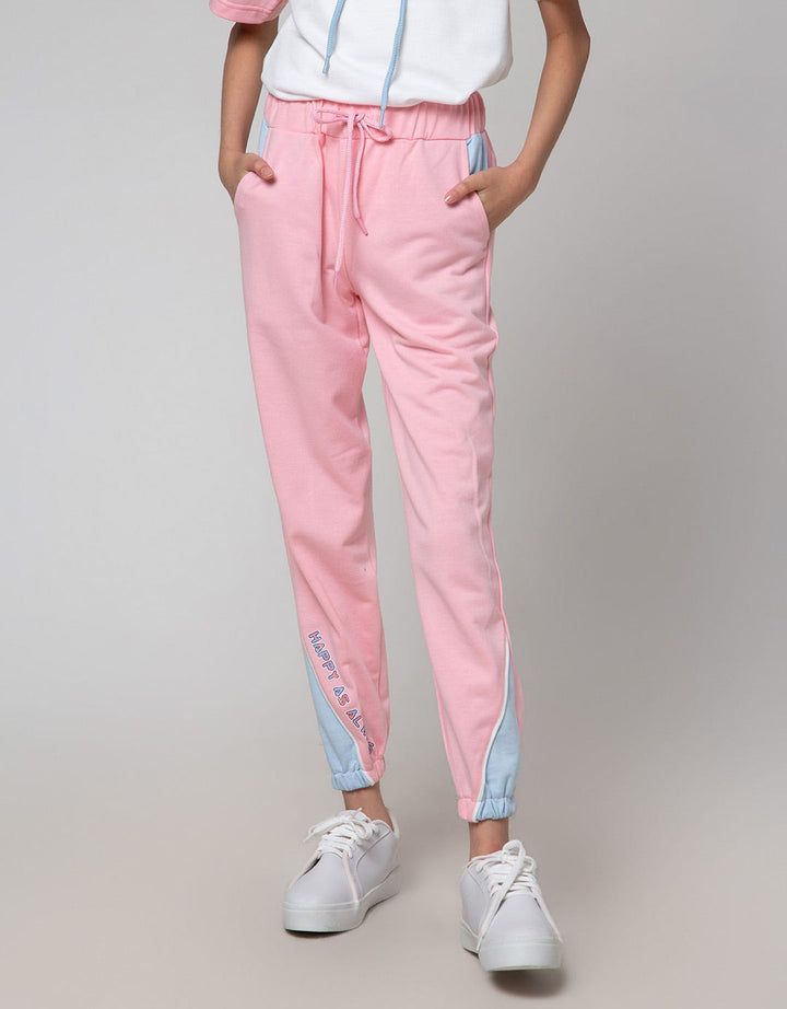 Nevada Sport Jogger Pants Knit Cut N Sewn Contrast Pocket
