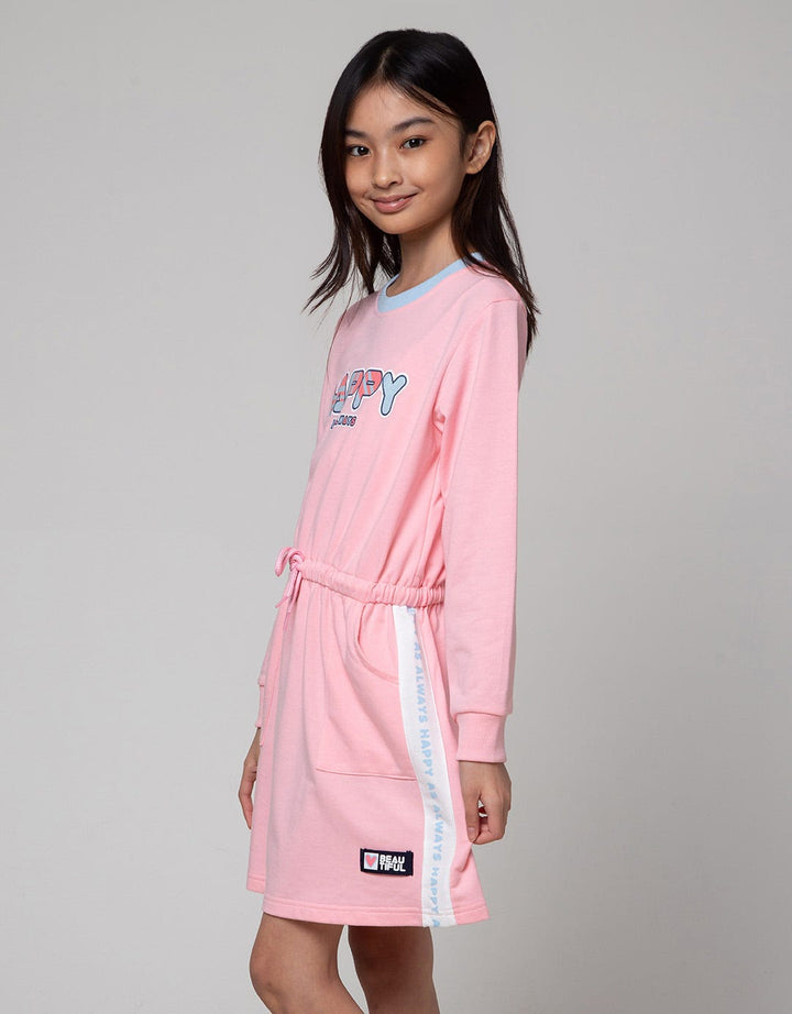 Nevada Sport Happy Print Midi Dress Anak Perempuan
