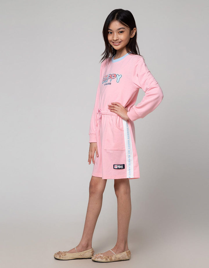 Nevada Sport Happy Print Midi Dress Anak Perempuan