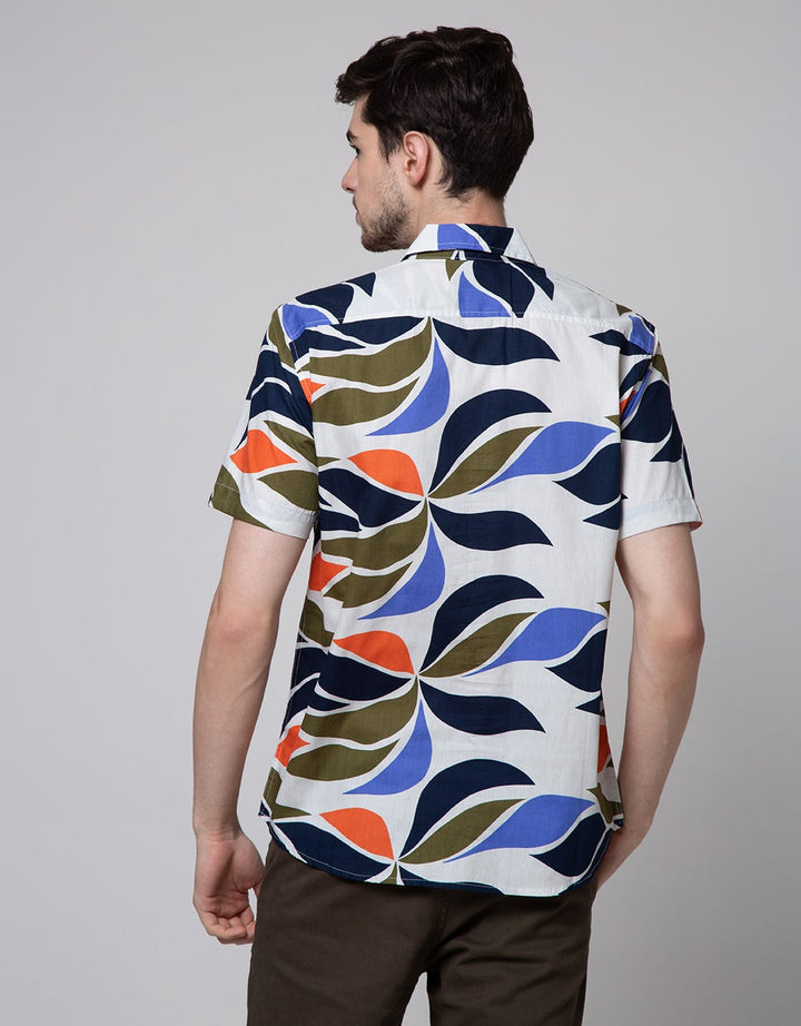 Walrus Leave Abstract Kemeja Print Pria