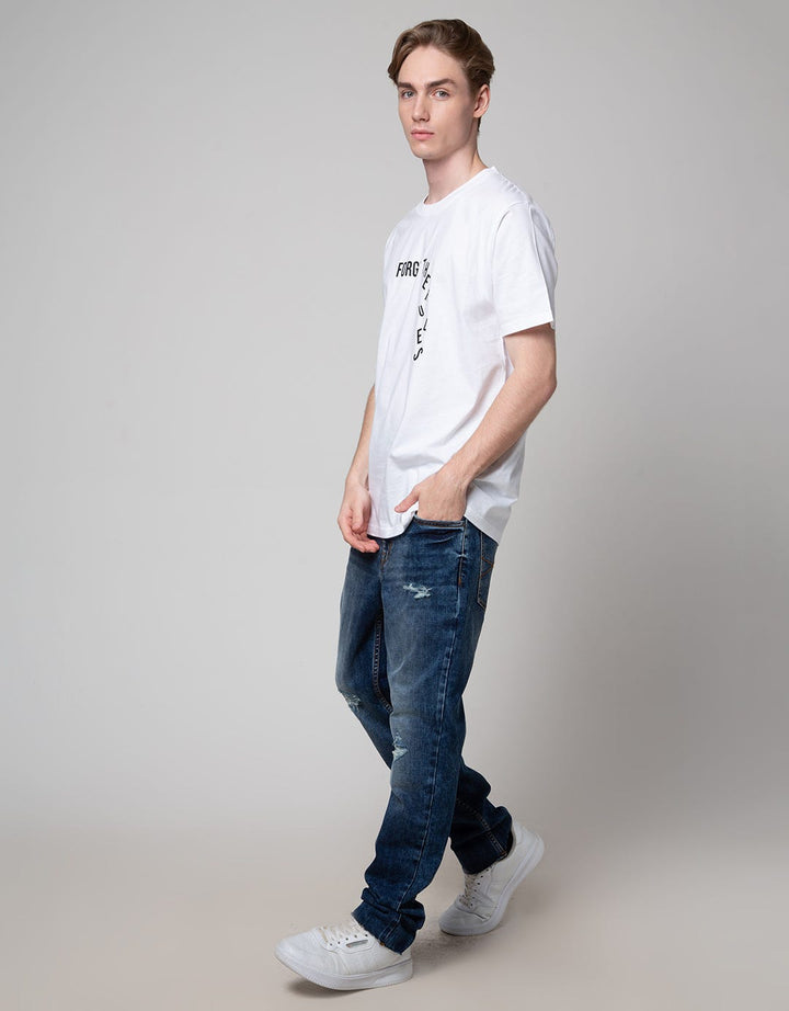 T Zone Short Sleeve T-Shirt Big Size Print Theme Reshaped Geometry - Forget