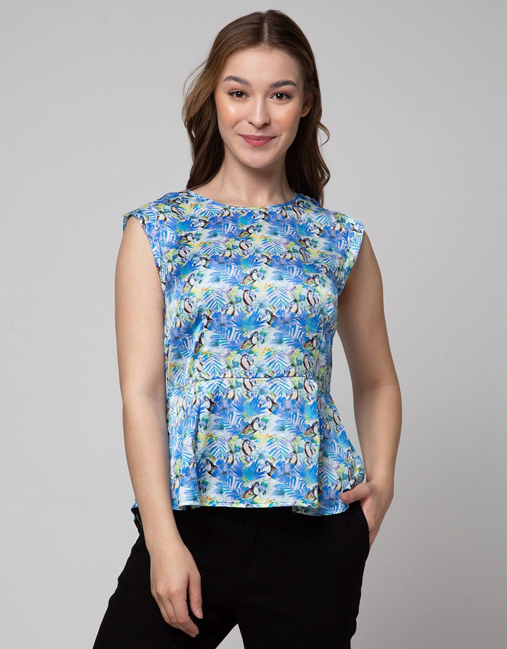 Cardinal Femme Floral Flare Blouse Wanita