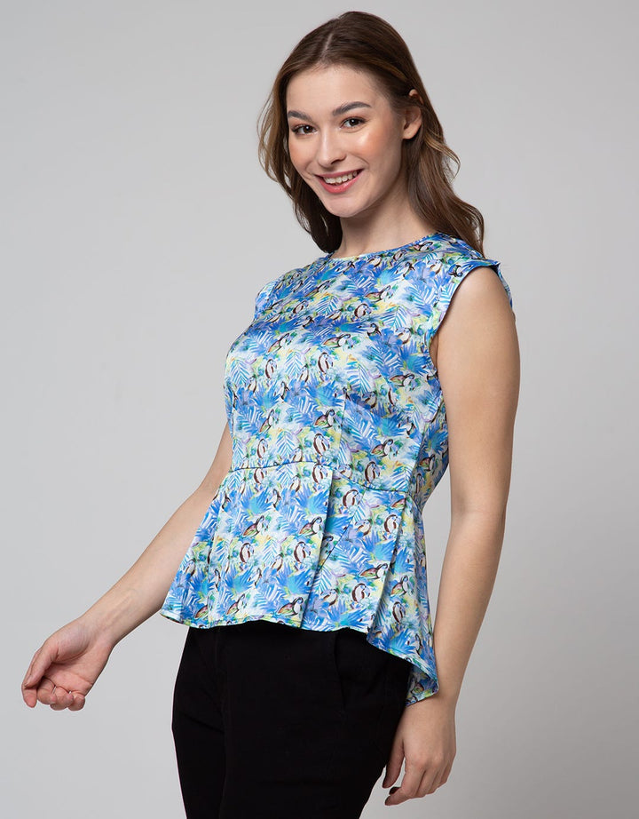 Cardinal Femme Floral Flare Blouse Wanita