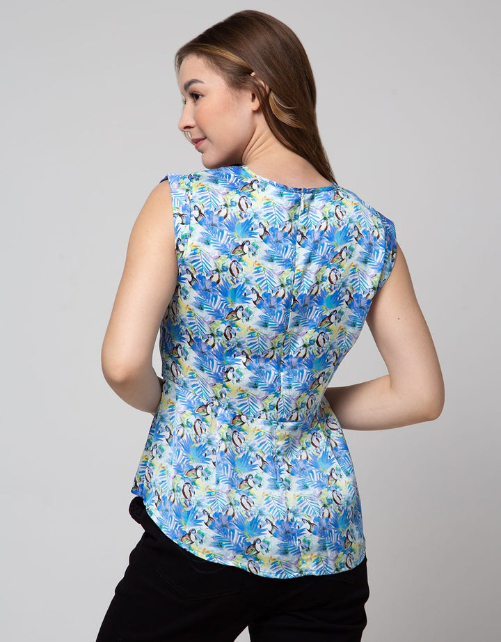 Cardinal Femme Floral Flare Blouse Wanita