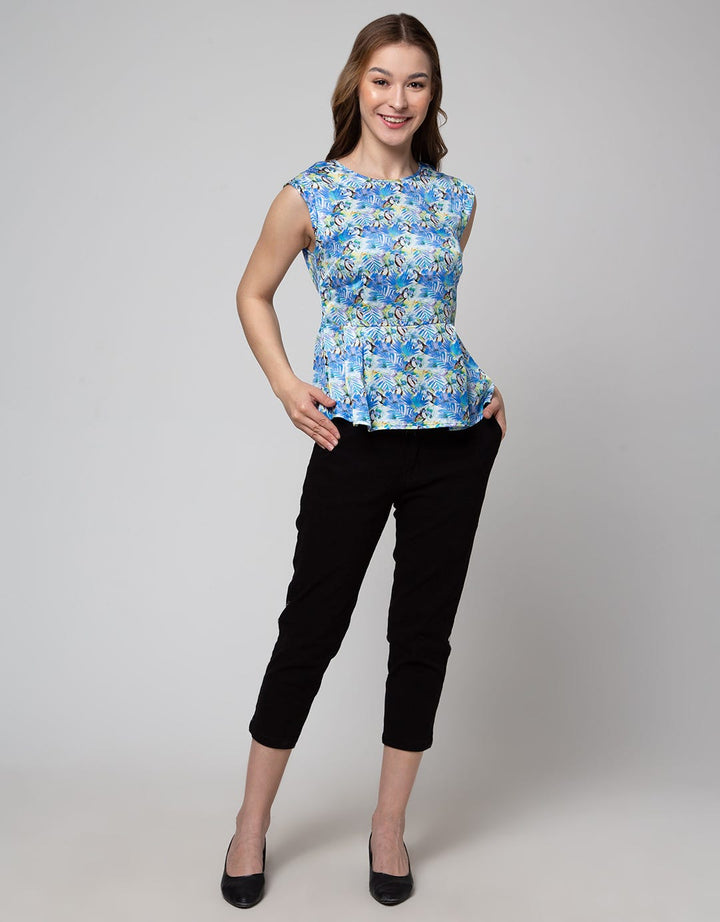 Cardinal Femme Floral Flare Blouse Wanita