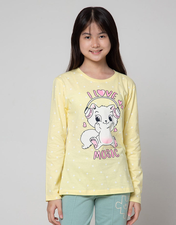 Aero Long Sleeve T-Shirt Cat Love Music