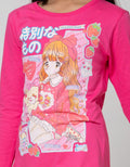 Aero Long Sleeve T-Shirt Print Anime Girl Strawberry