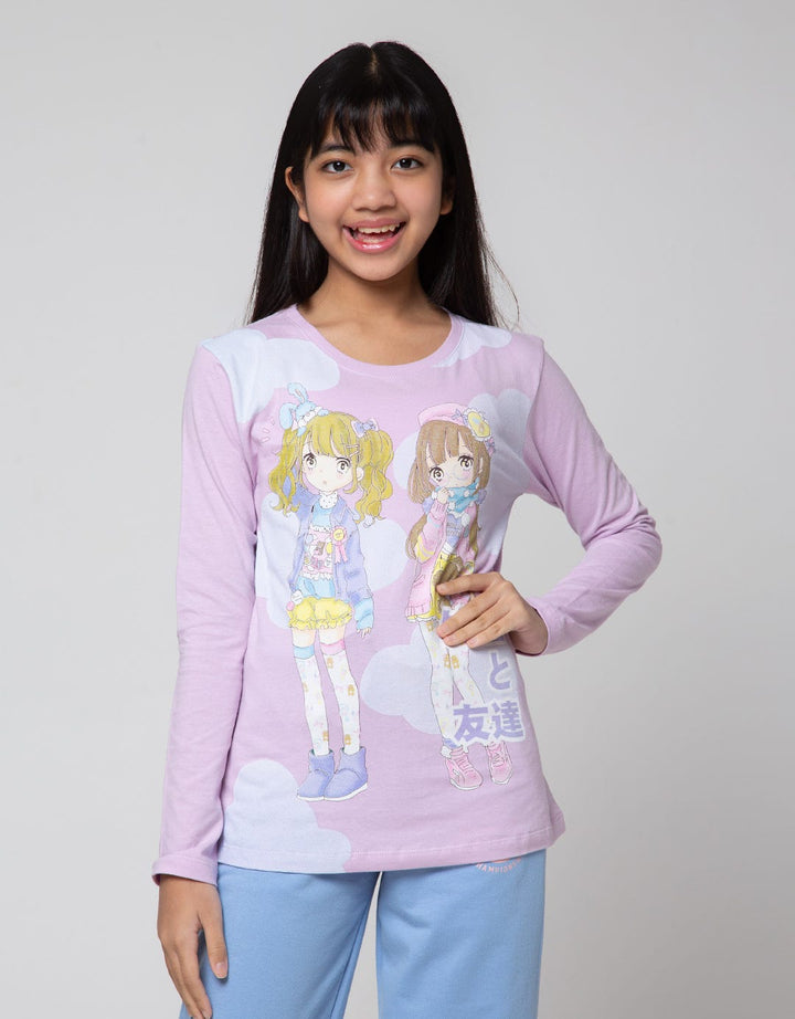 Aero Long Sleeve T-Shirt Anime Girl Bestie Print