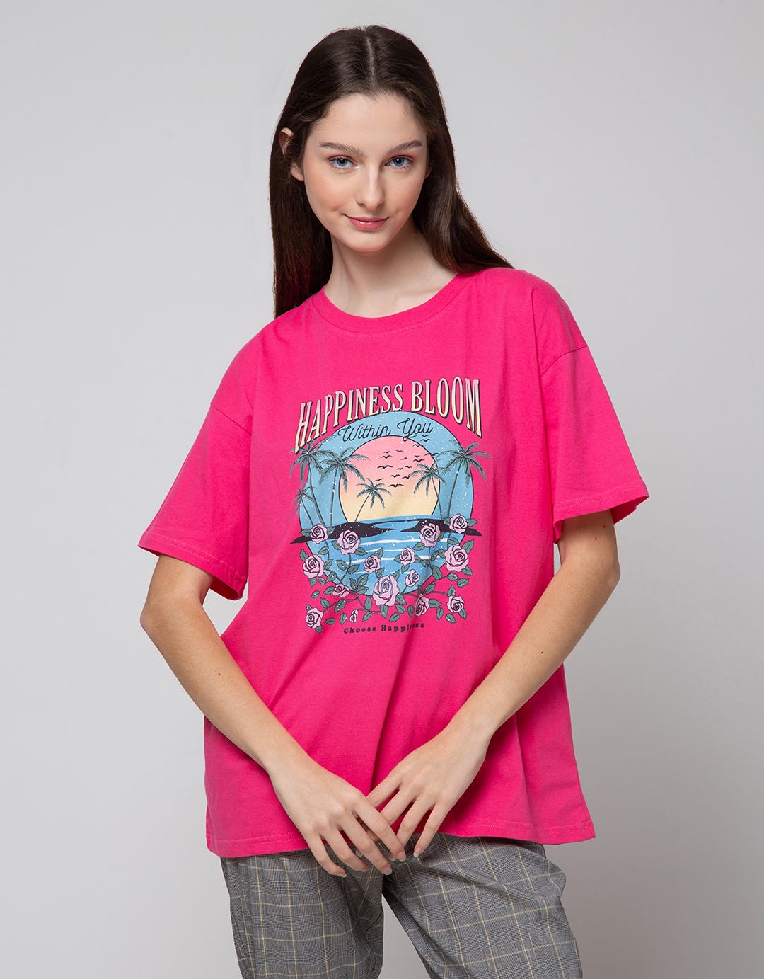 Nevada Short Sleeve T-Shirt Print Happiness Bloom