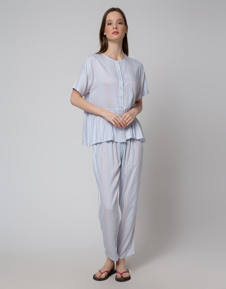 Nevada Short Sleeve Pyjama Pants Stripe Rainbow