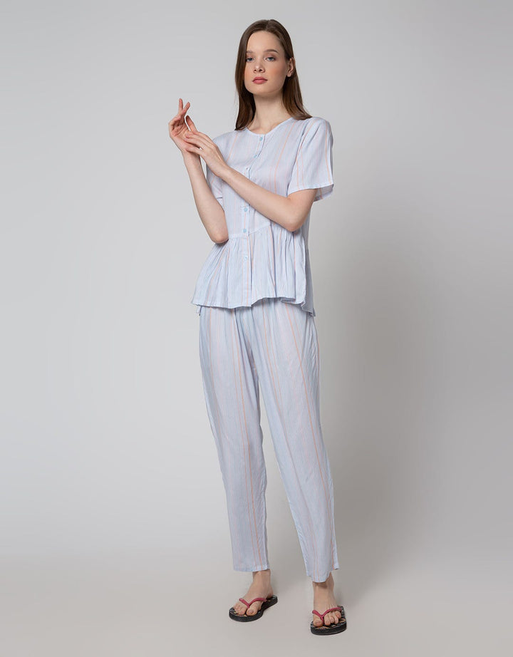 Nevada Short Sleeve Pyjama Pants Stripe Rainbow