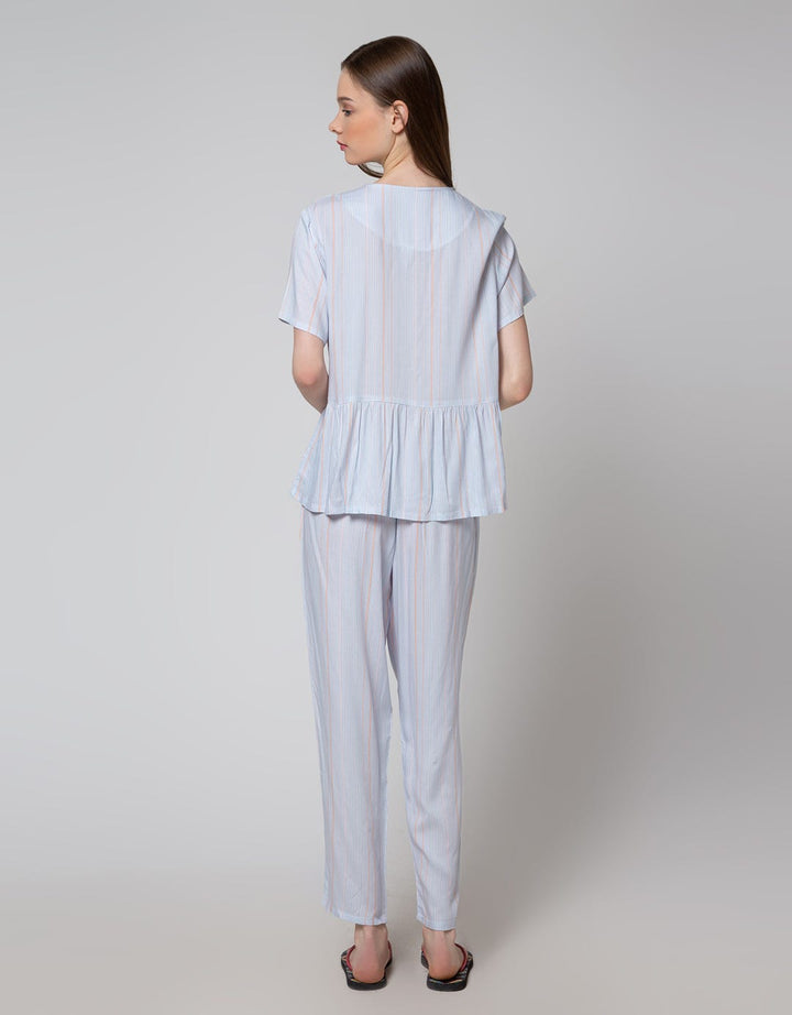 Nevada Short Sleeve Pyjama Pants Stripe Rainbow