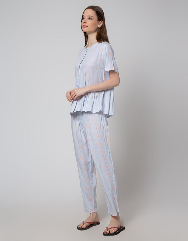 Nevada Short Sleeve Pyjama Pants Stripe Rainbow