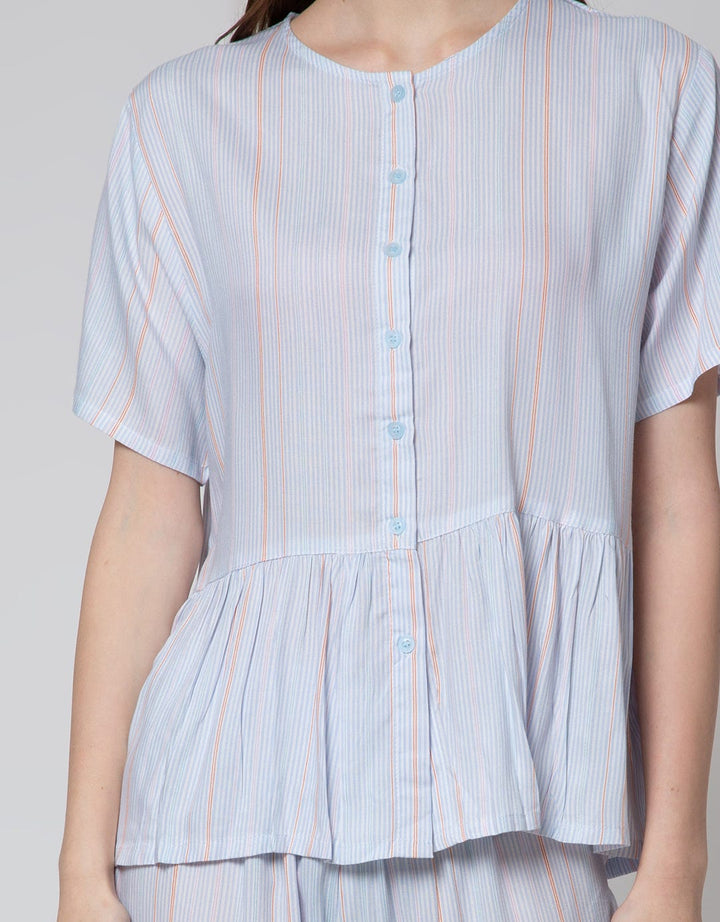 Nevada Short Sleeve Pyjama Pants Stripe Rainbow
