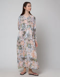 St. Yves Combi Leaf Maxi Dress Wanita