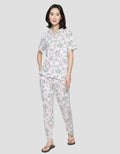 St. Yves Short Sleeve Pyjama Pants Forest Flower