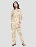 St. Yves Short Sleeve Pyjama Pants Forest Flower