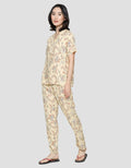 St. Yves Short Sleeve Pyjama Pants Forest Flower