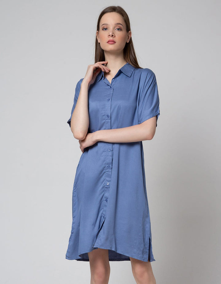 St. Yves Short Sleeve Midi Dress Solid Lina