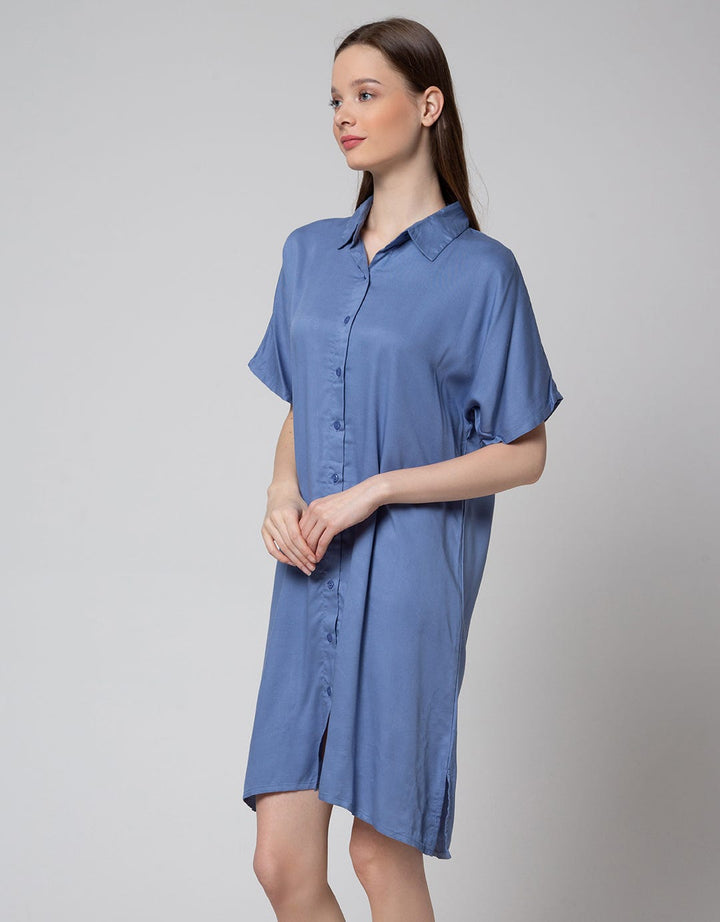 St. Yves Short Sleeve Midi Dress Solid Lina
