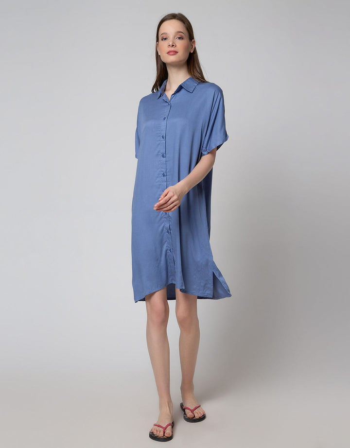 St. Yves Short Sleeve Midi Dress Solid Lina