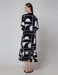 St. Yves Long Sleeve Maxi Dress Geo Line