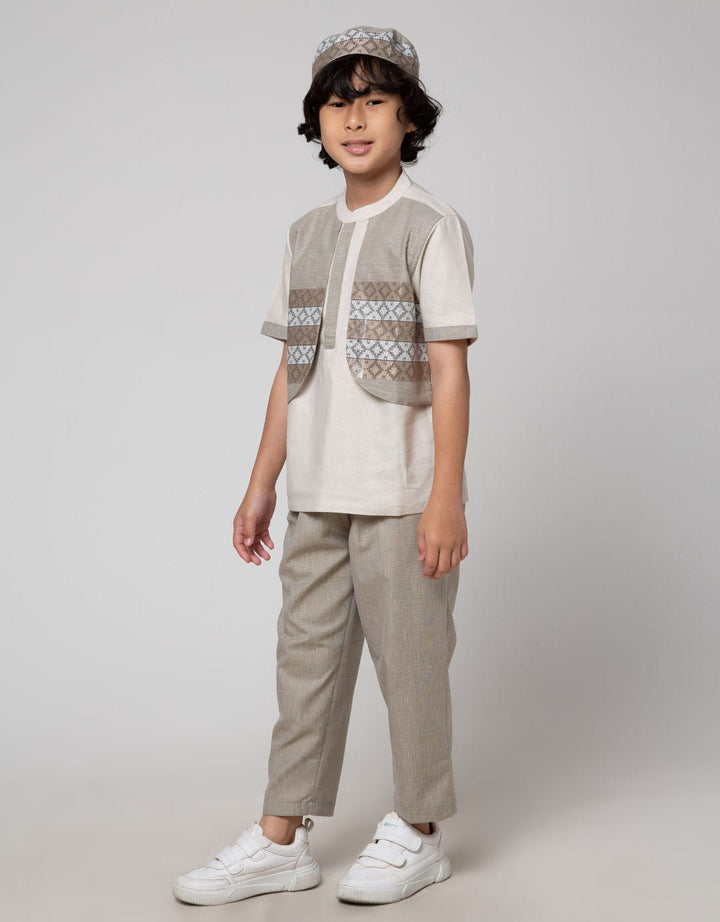 Little M Top-Bottom Set Short Sleeve Seasonal Rompi Ulos
