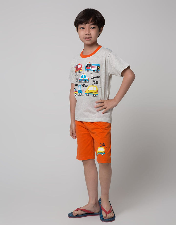 Little M Truck Print Set Pakaian Anak Laki-laki