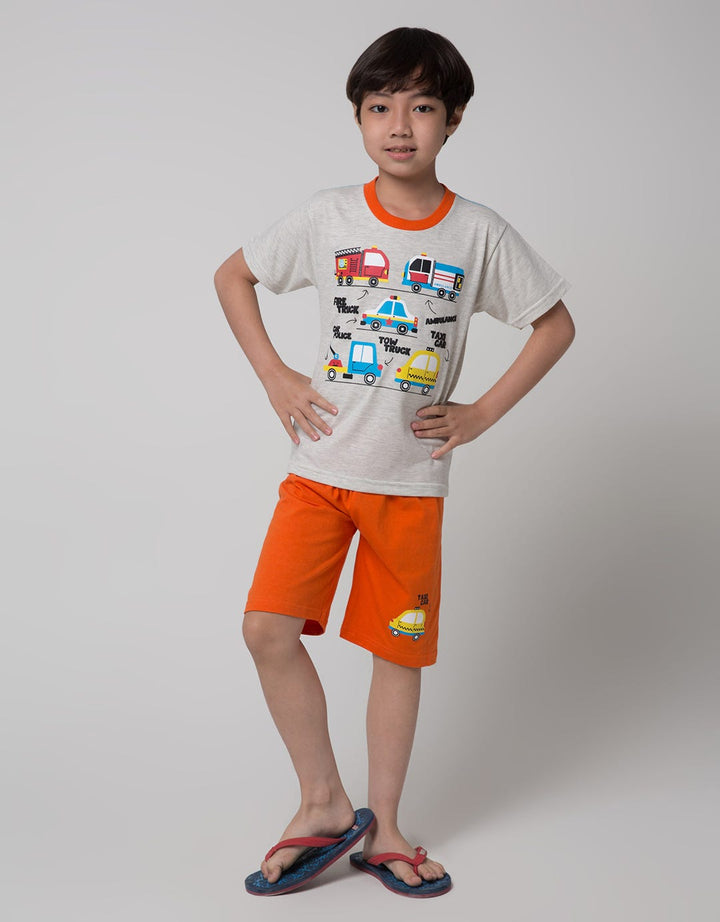 Little M Truck Print Set Pakaian Anak Laki-laki
