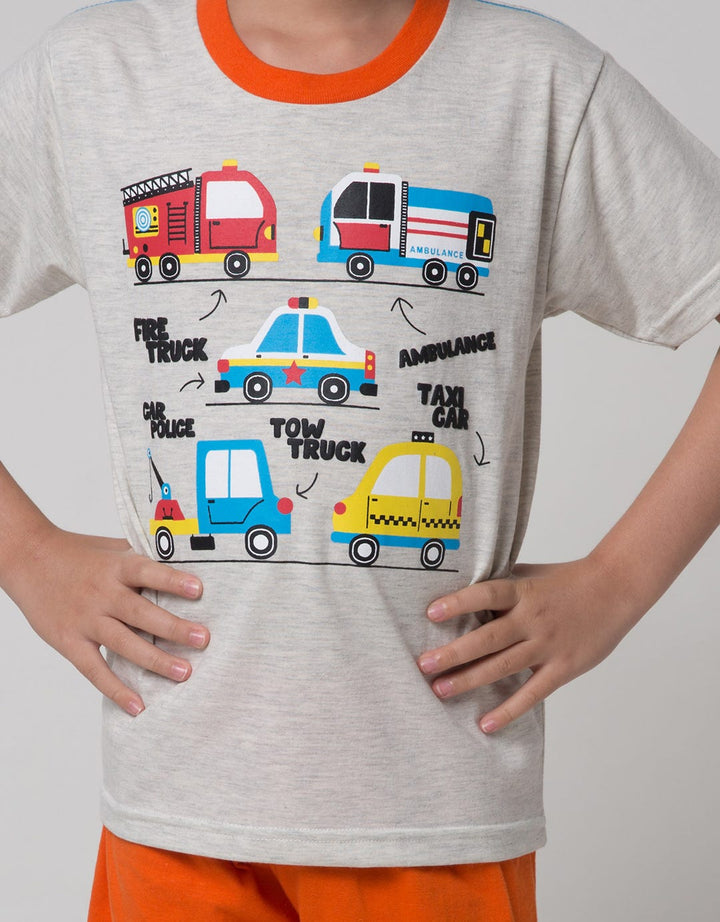 Little M Truck Print Set Pakaian Anak Laki-laki