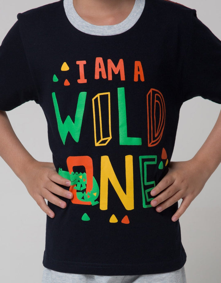 Little M Top-Bottom Set T-Shirt I Am Wild One