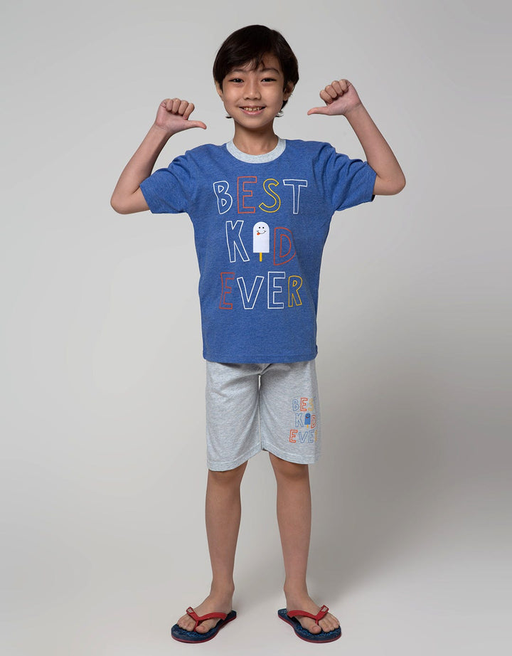 Little M Top-Bottom Set T-Shirt Print Best Kid Ever